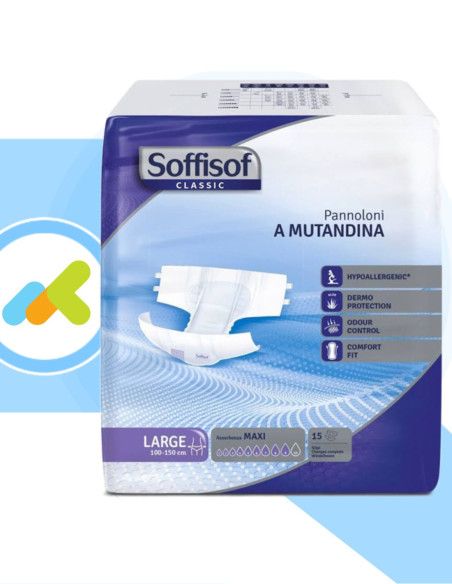 Soffisof Classic Maxi | Pannoloni a Mutandina | Massima Assorbenza | 15 pezzi