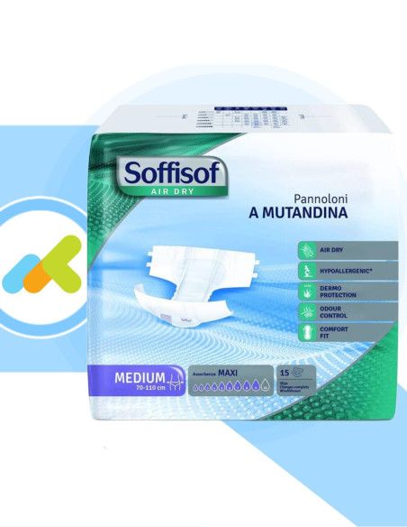 Soffisof Air Dry Maxi | Pannoloni a Mutandina | Incontinenza Grave | 15 pezzi