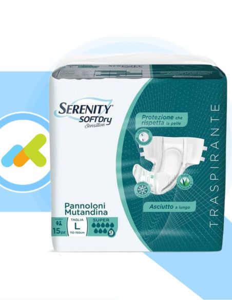 Serenity SoftDry Sensitive Super  Pannolone a Mutandina  Alta Assorbenza  15 pezzi