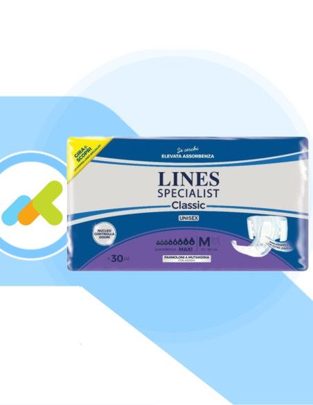 Lines Specialist Classic pannolone a mutandina Maxi M 30pz Lines Specialist Classic pannolone a mutandina Maxi M 30pz