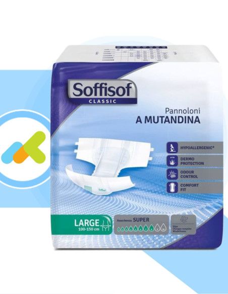Soffisof Classic Super | Pannoloni a Mutandina | Incontinenza Grave | 30 pezzi