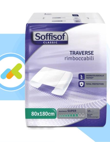 Soffisof Classic Traverse 80x180 | Traverse Rimboccabili | Assorbenza Super | 15 pezzi Soffisof Classic Traverse 80x180 | Traverse Rimboccabili | Assorbenza Super | 15 pezzi