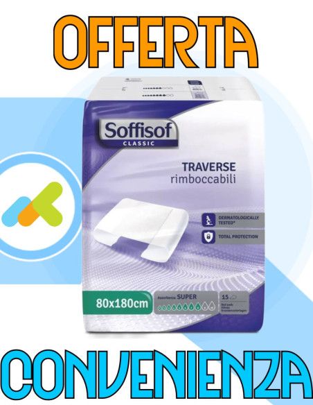 Soffisof Classic Traverse 80x180 | Traverse Rimboccabili | Assorbenza Super | 15 pezzi