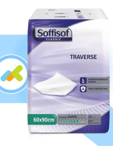 Soffisof Classic Traverse 60x90  Assorbenza Super  Protezione e Comfort per l'Incontinenza  15 pezzi Soffisof Classic Traverse 60x90  Assorbenza Super  Protezione e Comfort per l'Incontinenza  15 pezzi