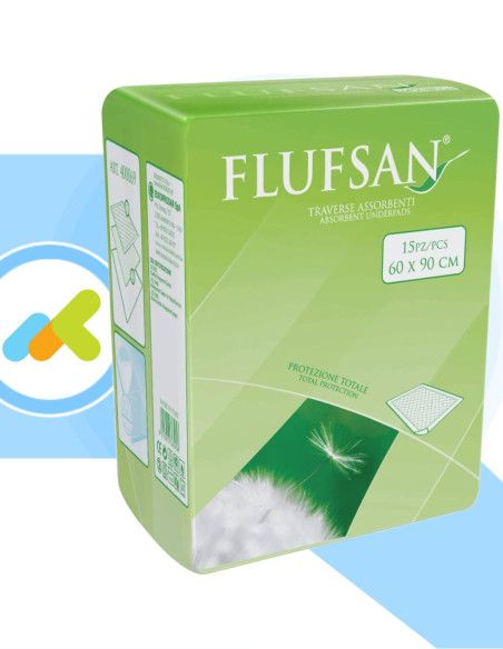 Flufsan Traverse Assorbenti 60x90 | Traverse Letto Monouso | 15 pezzi
