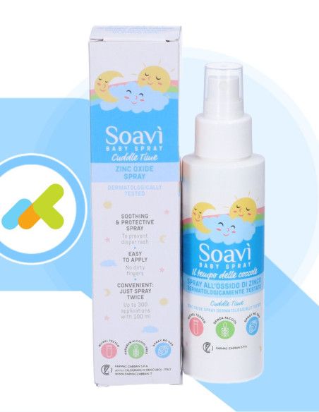 Soavi Ossido di Zinco Spray  Barriera Idratante e Protettiva sulla Pelle  100ml