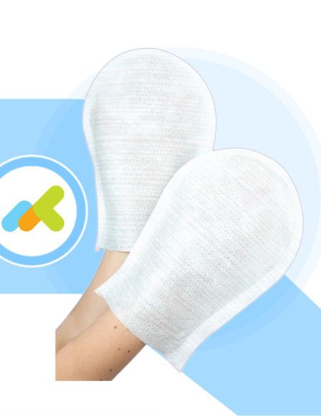 Manopola Monouso Presaponata in TNT | Sapone Neutro per Lavaggio Pelle | 50 pezzi