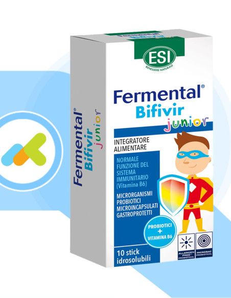 ESI Fermental Bifivir Junior | Integratore per Equilibrio Intestinale Bambini | 10 stick ESI Fermental Bifivir Junior | Integratore per Equilibrio Intestinale Bambini | 10 stick