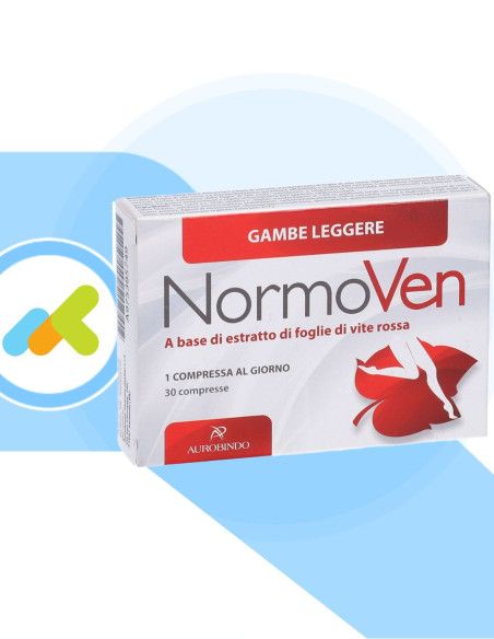 Normoven | Riduce il Gonfiore e Pesantezza | Integratore a Base di Foglie di Vite Rossa | 30 compresse