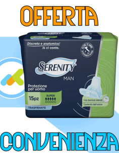 Serenity Man Super assorbenti monouso maschili 15pezzi 2