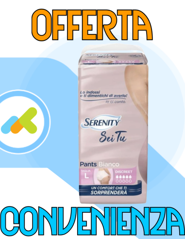 Serenity Pants Sei Tu Discreet | Mutandine Assorbenti Ad Alta Assorbenza | 12 Pezzi