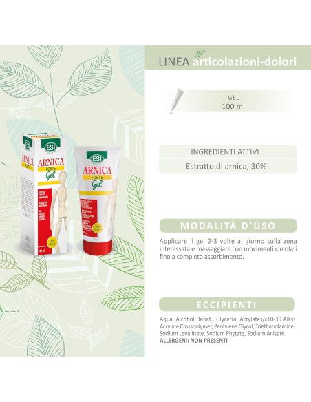 Esi Arnica Forte Gel | Azione Lenitiva per Dolori Muscolari e Articolari | 100ml