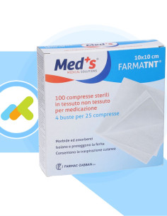 Med's FarmaTnt 10x10 | Garza Sterile in TNT | Massima Protezione e Assorbimento | 100 pezzi