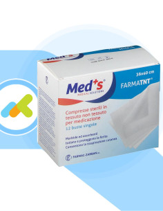 Med's FarmaTnt 36x40 | Garze Sterili per Medicazione in Tnt | Assorbenti e Morbide | 12 pezzi