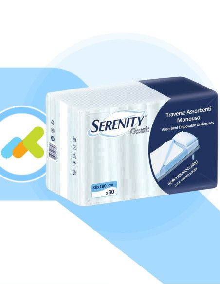 Serenity Classic Traverse da Letto 80x180 | Efficaci contro l'Incontinenza | 30 pezzi