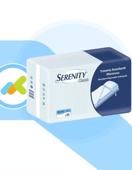 Serenity Classic Traverse da Letto monouso 60x90  Protezione e Comfort  30 pezzi Serenity Classic Traverse da Letto monouso 60x90  Protezione e Comfort  30 pezzi