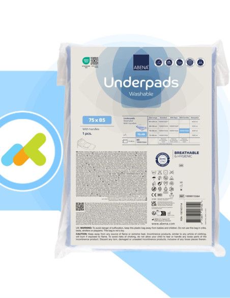 Abena Traversa Letto Riutilizzabile 75x85  Con Manici  Lavabile e Traspitante Abena Traversa Letto Riutilizzabile 75x85  Con Manici  Lavabile e Traspitante