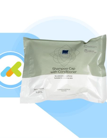 Abena Shampoo Cap | Cuffia da Bagno con Shampoo e Balsamo | Delicata sui Capelli