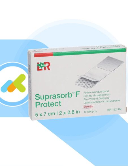Suprasorb F Protect 5x7 | Medicazione in Film Sterile | Per Ferite Acute e Croniche | 100 pezzi Suprasorb F Protect 5x7 | Medicazione in Film Sterile | Per Ferite Acute e Croniche | 100 pezzi