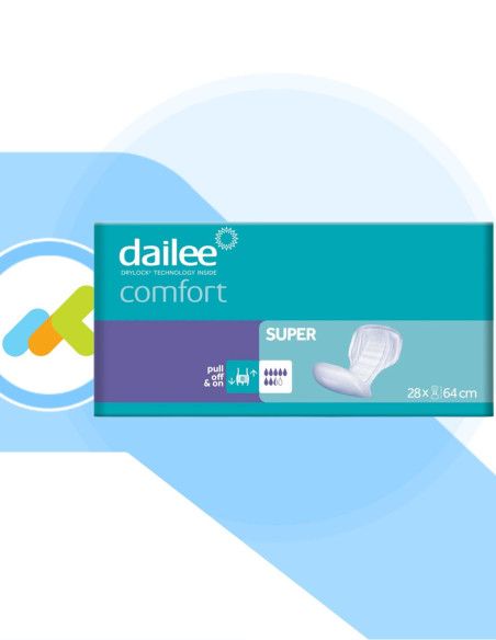 Dailee Comfort Super  Pannolone sagomato assorbente  7,5 Gocce  Per incontinenza Moderata  28 pezzi