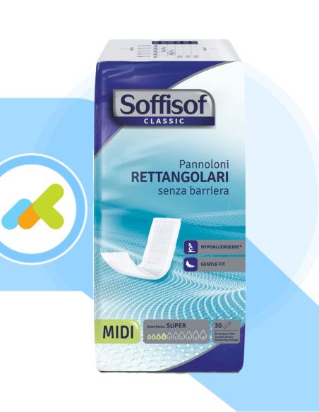 Soffisof Classic  Pannoloni Rettangolari senza Barriera  Assorbenti e Protettivi  30 pezzi