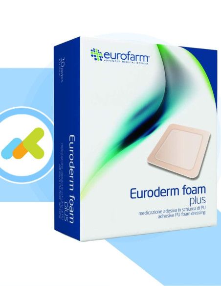 Euroderm Foam Plus | Medicazione Adesiva in Schiuma di Poliuretano | Impermeabile ai Liquidi e Batteri Euroderm Foam Plus | Medicazione Adesiva in Schiuma di Poliuretano | Impermeabile ai Liquidi e Batteri