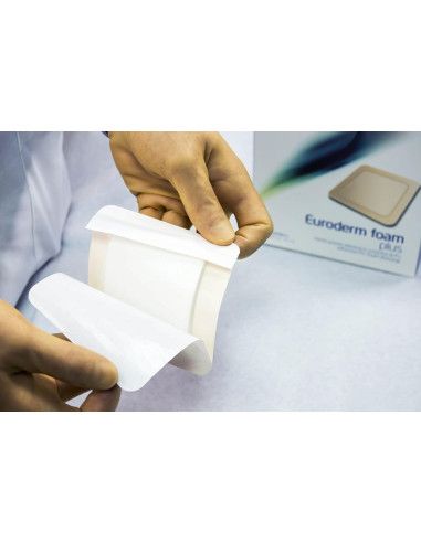 Euroderm Foam Plus | Medicazione Adesiva in Schiuma di Poliuretano | Impermeabile ai Liquidi e Batteri
