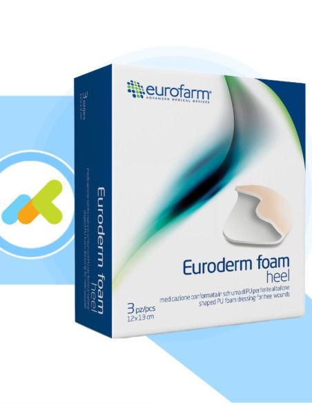 Euroderm Foam Heel medicazione in poliuretano per tallone 12x13 1 pezzo Euroderm Foam Heel medicazione in poliuretano per tallone 12x13 1 pezzo