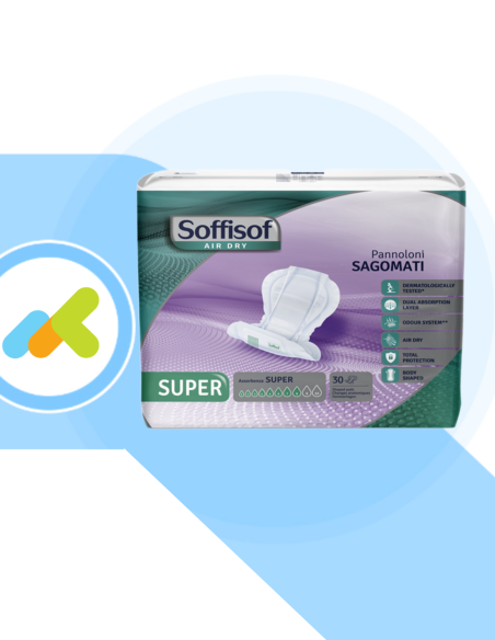 Soffisof Air Dry Pannolone Sagomato Super | Traspirante e Assorbente | 30 pezzi