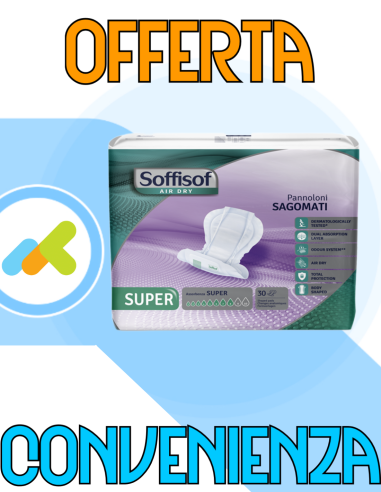 Soffisof Air Dry Pannolone Sagomato Super | Traspirante E Assorbente | 30 Pezzi