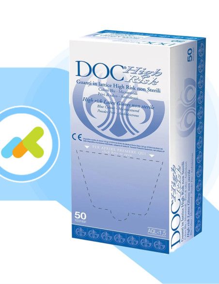 DOC High Risk guanti monouso in lattice senza polvere 50pz - 0,212 centesimi al pezzo DOC High Risk guanti monouso in lattice senza polvere 50pz - 0,212 centesimi al pezzo