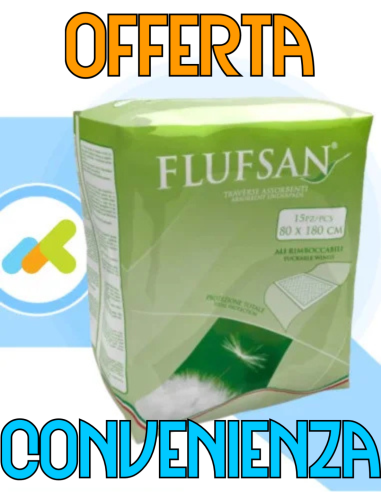 Flufsan Traverse Rimboccabili 80x180 | Protezione Efficace Per Incontinenza | 15 Pezzi