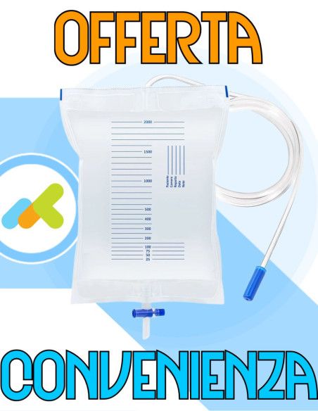 Sacca urina monouso con valvola anti reflusso 2000 ml 30pz