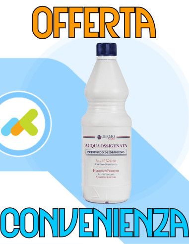 Germo Acqua Ossigenata | Perossido Di Idrogeno Al 3% | 10 Volumi | 1 Litro
