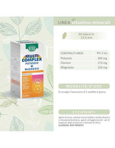 Esi Multicomplex | Integratore Energetico di Potassio e Magnesio | 90 ovalette