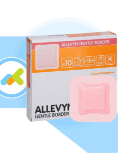 Allevyn Gentle Border | Medicazione con Gel Adesivo | Progettata per Cute Fragile e Sensibile | 1 pezzo