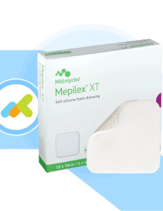 Mepilex Xt 10x10 | Medicazione Assorbente in Schiuma | per Lesioni Acute e Croniche | 5 pezzi