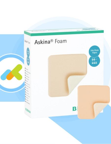 Askina Foam medicazione assorbente in schiuma di poliuretano 10x10 10pz