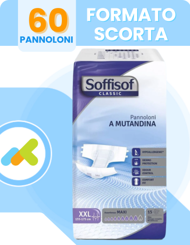 Soffisof Pannoloni A Mutandina Maxi Classic | Massima Assorbenza | 15 Pezzi