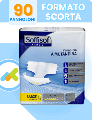 Soffisof Classic Extra | Pannoloni A Mutandina | Massimo Comfort | 15 Pezzi