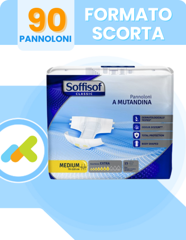 Soffisof Classic Extra | Pannoloni A Mutandina | Massimo Comfort | 15 Pezzi