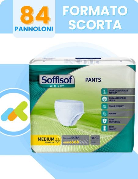 Soffisof Air Dry Pants Extra | Mutandine Assorbenti | per Incontinenza Moderata | 14 pezzi