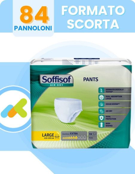 Soffisof Air Dry Pants Extra | Mutandine Assorbenti | per Incontinenza Moderata | 14 pezzi