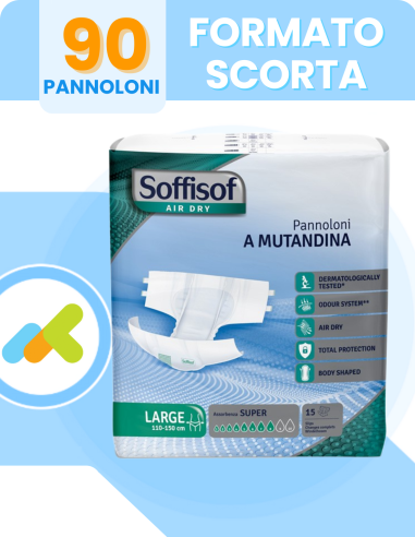 Soffisof Airdry Super | Pannoloni A Mutandina | Protezione Efficace | 15 Pezzi