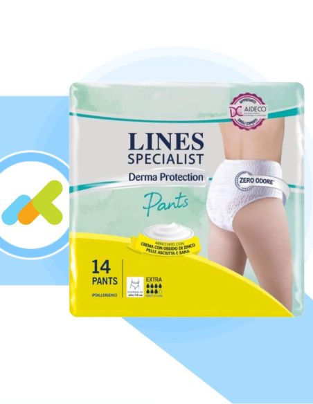 Lines Specialist Pants Extra | Derma Protection | Mutandine con Ossido di Zinco | 14 pezzi