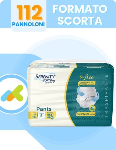 Serenity Softdry Pants Extra | Mutandine Assorbenti | Incontinenza Grave | 14 Pezzi