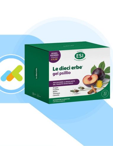 Esi Le Dieci Erbe Gel Psillio | Regolarità Transito Intestinale | 30 bustine