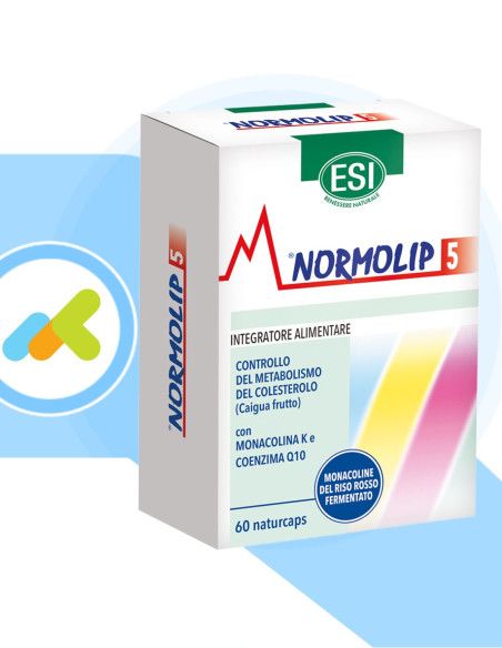 Esi Normolip 5 | Integratore per Controllo del Colesterolo | con Monacolina K | 60 naturcaps