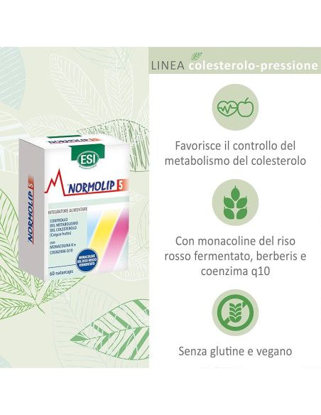 Esi Normolip 5 | Integratore per Controllo del Colesterolo | con Monacolina K | 60 naturcaps