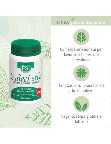 Esi Le Dieci Erbe | Integratore Naturale | Favorisce il Transito Intestinale | 150 tavolette